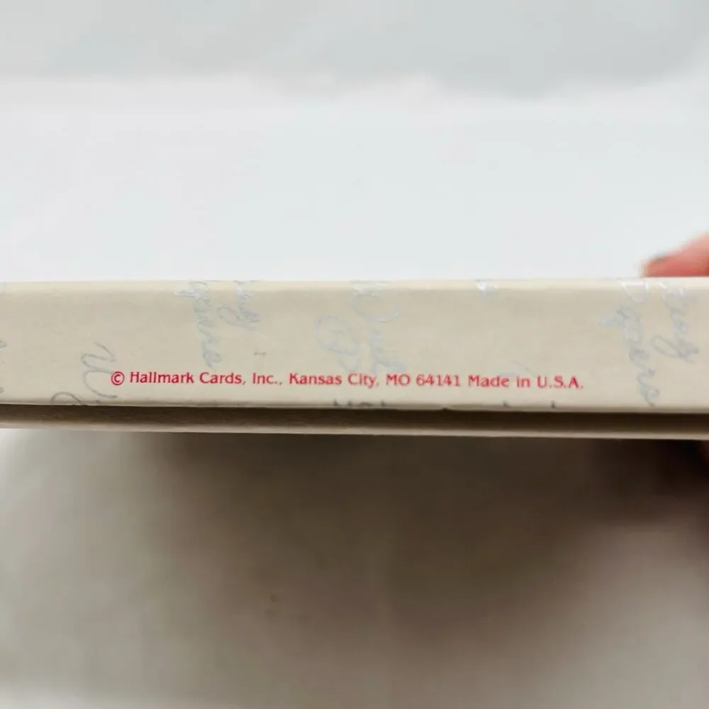 VTG Hallmark Christmas Stationery Writing Papers Set Embossed Seal Holly Berries